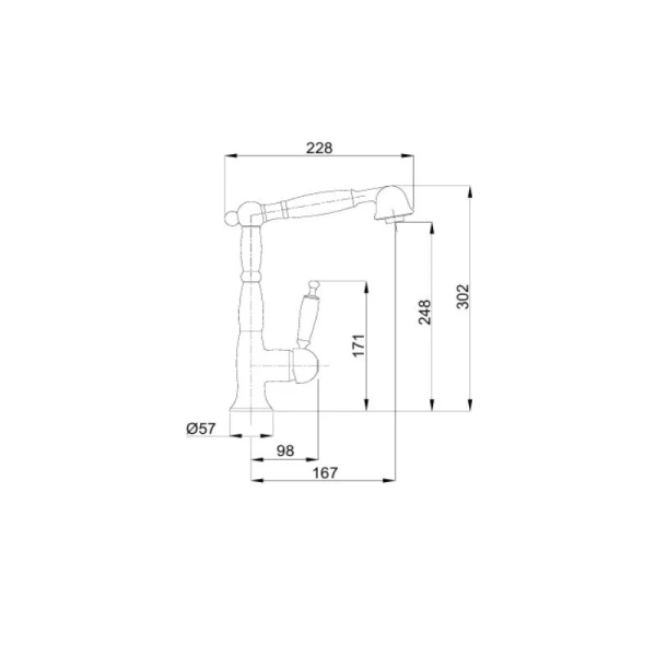 Смеситель для кухни Migliore Oxford 18 с выдвижным изливом Hanex