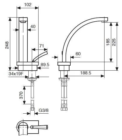 Смеситель для кухни Emmevi Antef 42007 42007CR Hanex
