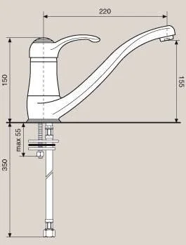 Смеситель для кухни Emmevi Harmony 22095 Hanex