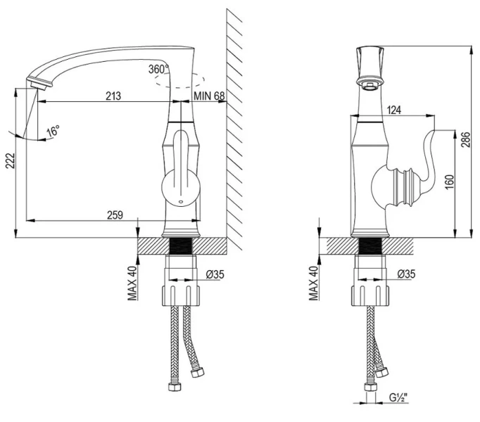 Смеситель для кухни Lemark Brava LM4705G Hanex