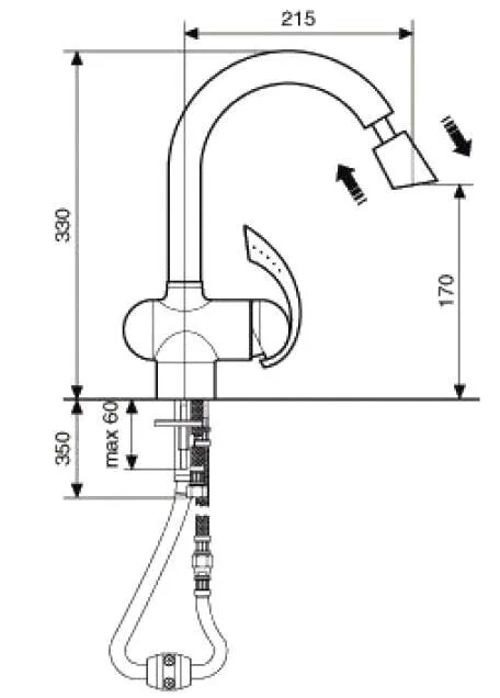 Смеситель для кухни Emmevi Ramses 72067 Hanex