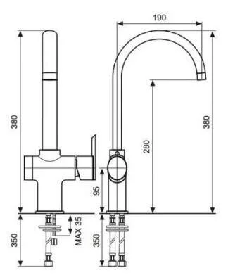 Смеситель для кухни Emmevi Elly 41007 Hanex