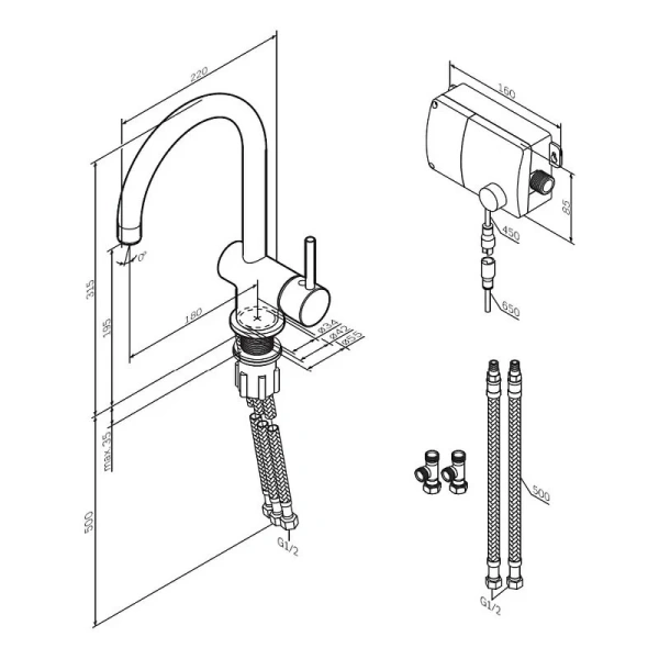 Смеситель для кухни Am.Pm Like S хром F8007900 Hanex