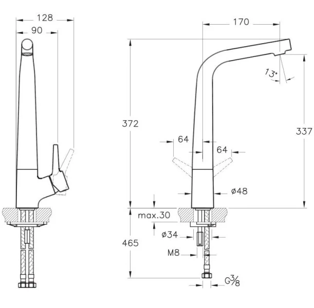 Смеситель для кухни VitrA Nest Trendy A42114EXP Hanex