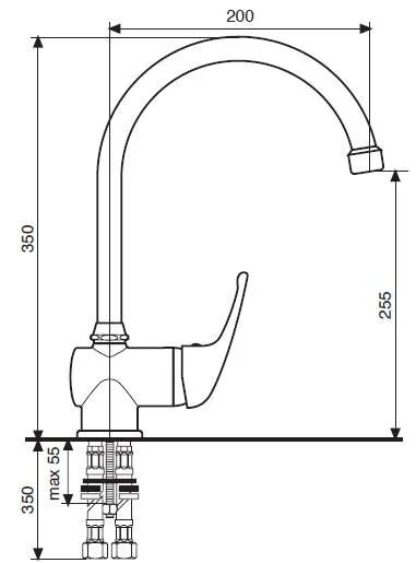 Смеситель для кухни Emmevi Ambra 9074 9074CR Hanex