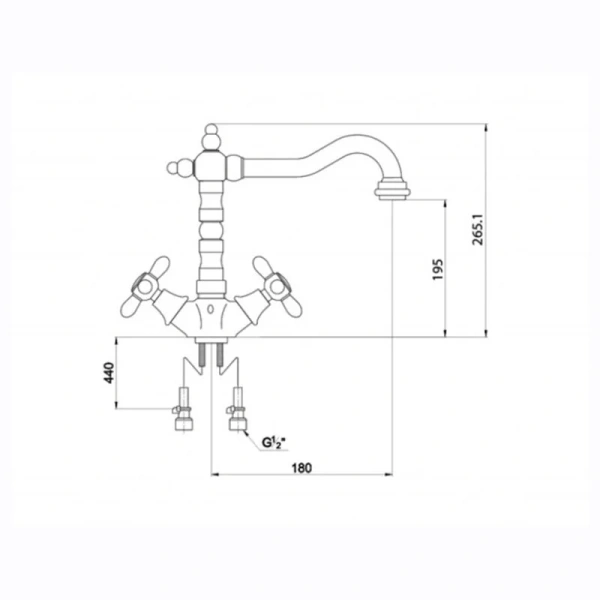 Смеситель для кухни Timo Ritz серебро 0143F silver Hanex