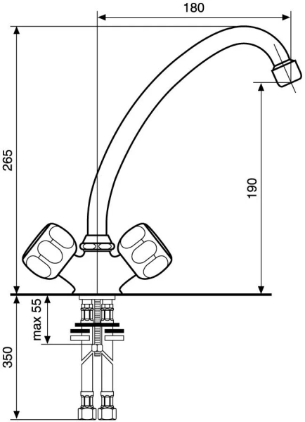 Смеситель для кухни Emmevi Sole 15217 15217CR Hanex