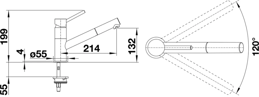 Смеситель для кухни Blanco Kano-S 521503 Hanex