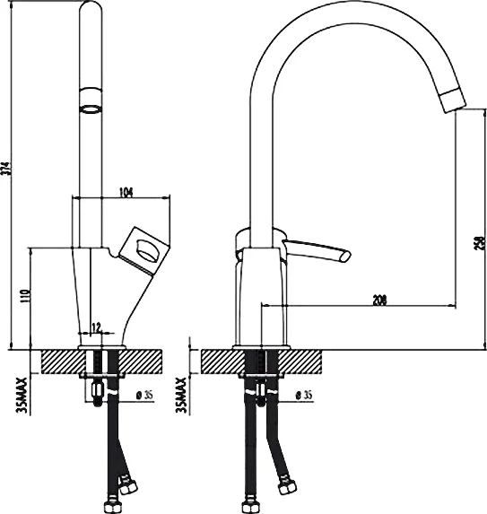 Смеситель для кухни Lemark Atlantiss LM3205C Hanex