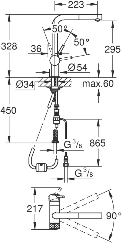 Смеситель для кухни Grohe Blue с функцией очистки водопроводной воды 31721DC0 Hanex