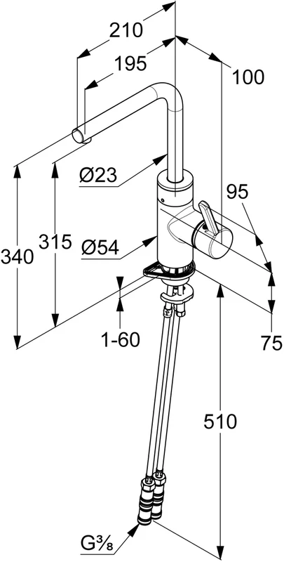 Смеситель для кухни Kludi E-GO 42220 электронный Hanex