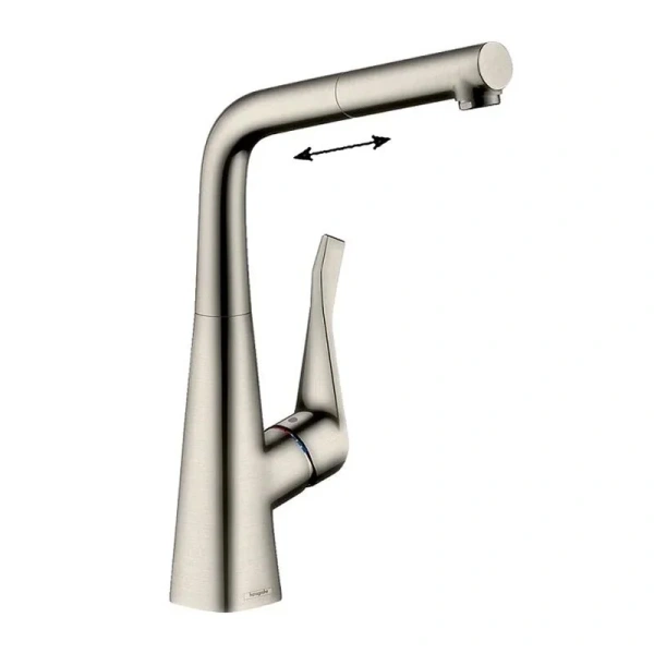 Смеситель для кухни Hansgrohe Metris M71 сталь 73812800 Hanex