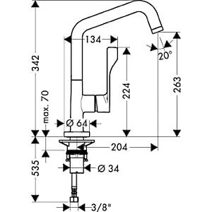 Смеситель для кухни Axor Citterio 39850 Hanex