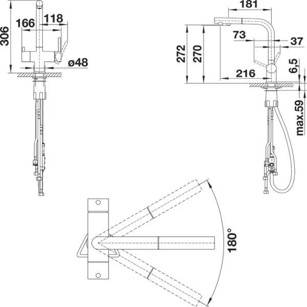 Смеситель для питьевой воды Blanco Fontas-S II черный 526158 Hanex