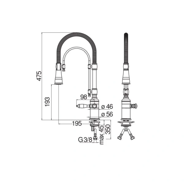 Смеситель для кухни Nobili Charlie бронза CH75300BR Hanex