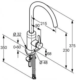 Смеситель для кухни Kludi E-GO 42210 сенсорный Hanex