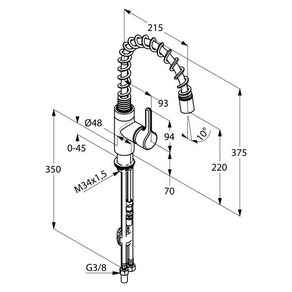 Смеситель для кухни Kludi Bingo Star хром 428550578 Hanex