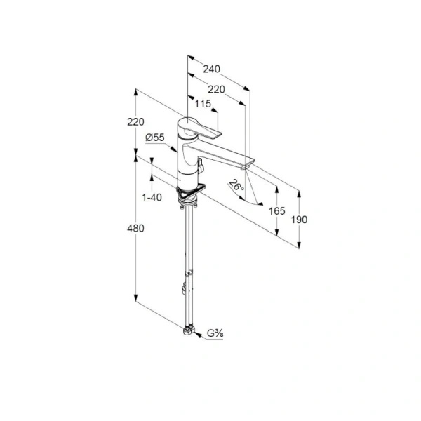 Смеситель для кухни Kludi Mix черный матовый 329063975 Hanex