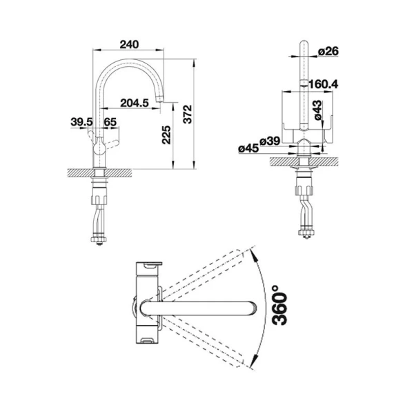 Смеситель для питьевой воды Blanco Trima нержавеющая сталь 525820 Hanex