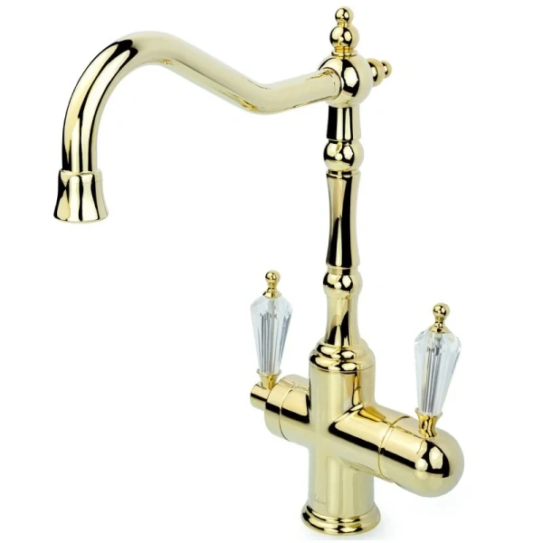 Смеситель для питьевой воды Boheme Kitchen золото ручка Swarovski 112-SW Hanex