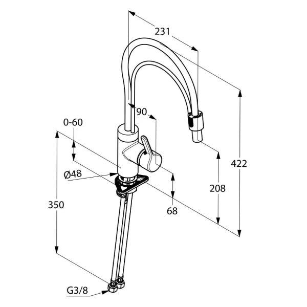 Смеситель для кухни Kludi Bingo Star однорычажный 428590578 Hanex