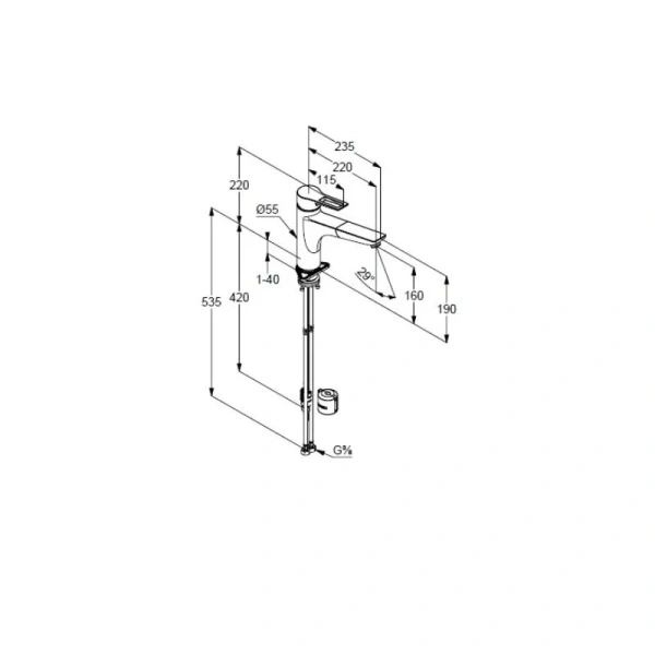 Смеситель для кухни Kludi Mix для безнапорных водонагревателей 329440562 Hanex