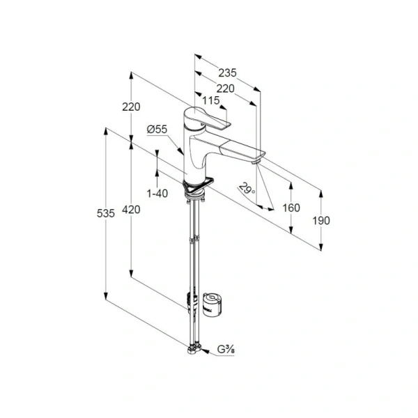Смеситель для кухни Kludi Mix для безнапорных водонагревателей 329440575 Hanex