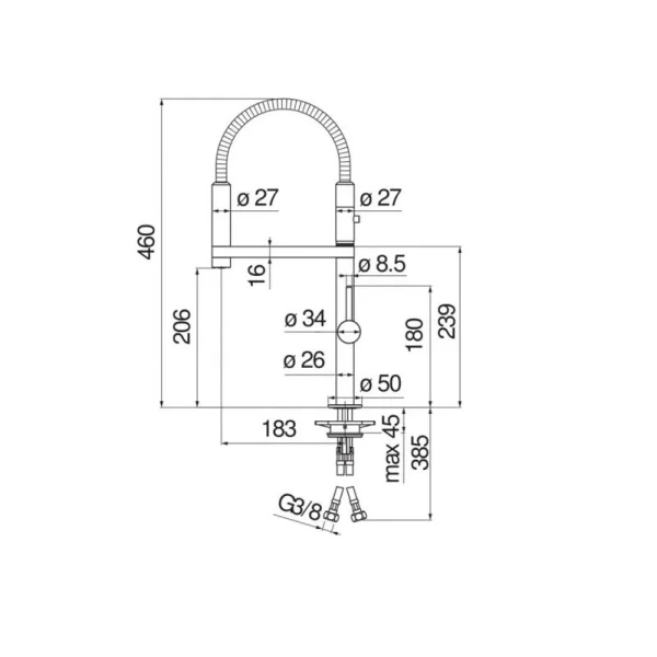 Смеситель для кухни Nobili Move MV92300/50 с гибким изливом Hanex