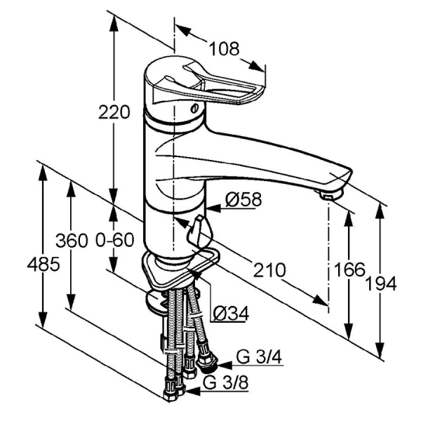 Смеситель для кухни Kludi MX хром 399070562 Hanex