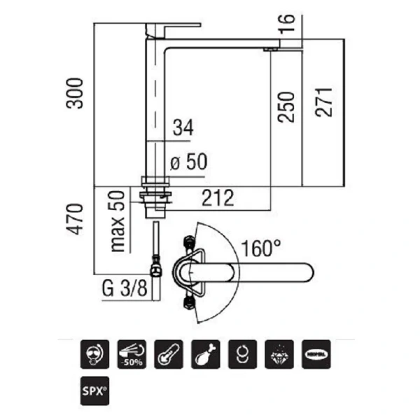 Смеситель для кухни Nobili Up хром UP94713CR Hanex