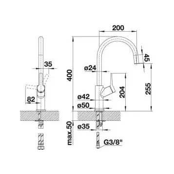 Смеситель для кухни Blanco Carena Hanex