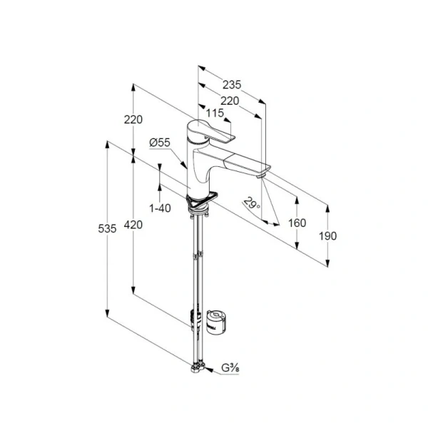 Смеситель для кухни Kludi Mix 32943 выдвижной излив Hanex