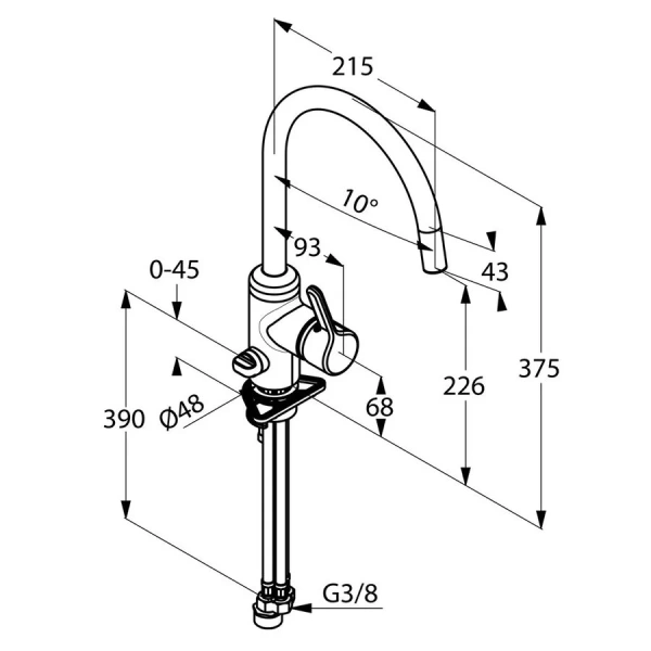 Смеситель для кухни Kludi Bingo Star с переключателем 428360578 Hanex