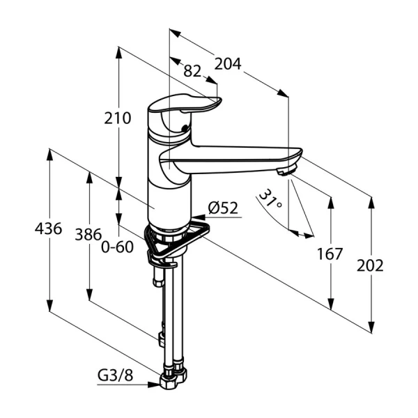 Смеситель для кухни Kludi Objekta хром 325750575 Hanex