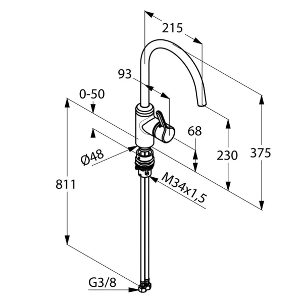Смеситель для кухни Kludi Bingo Star 42857 байонетное крепление Hanex