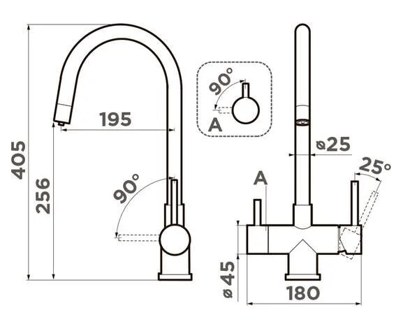 Смеситель для кухни Omoikiri Akita нержавеющая сталь 4994086 Hanex