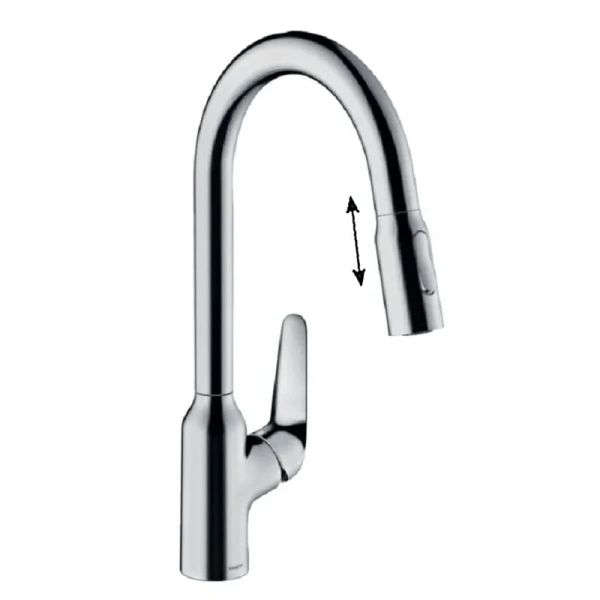 Смеситель для кухни Hansgrohe Focus 71820 с выдвижным изливом Hanex
