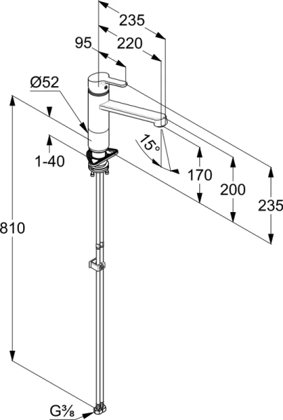 Смеситель для кухни Kludi M2 байонетное крепление 595780575 Hanex