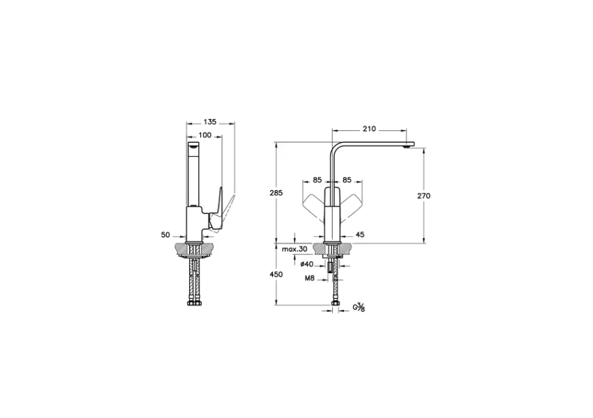 Смеситель для кухни VitrA Root Square черный матовый A4275336EXP Hanex