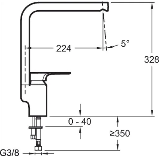 Смеситель для кухни Jacob Delafon Aleo однорычажный E72358-CP Hanex