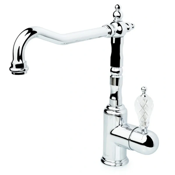 Смеситель для кухни Boheme Kitchen хром ручка хрусталь 103-CRST Hanex