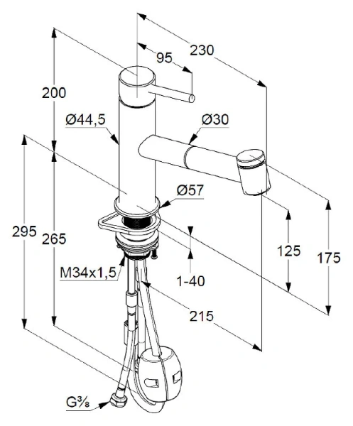 Смеситель для кухни Kludi Steel из нержавеющей стали 44851F860 Hanex