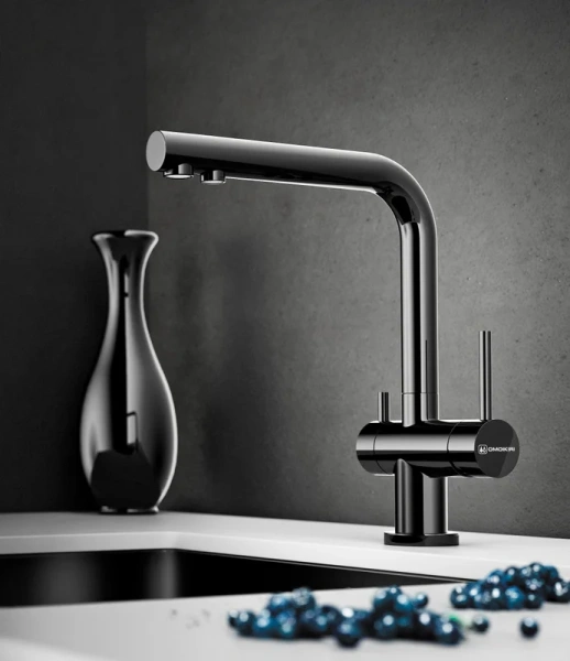 Смеситель для кухни Omoikiri Nagano-GM + Pure drop Lite вороненая сталь 4179.8028 Hanex