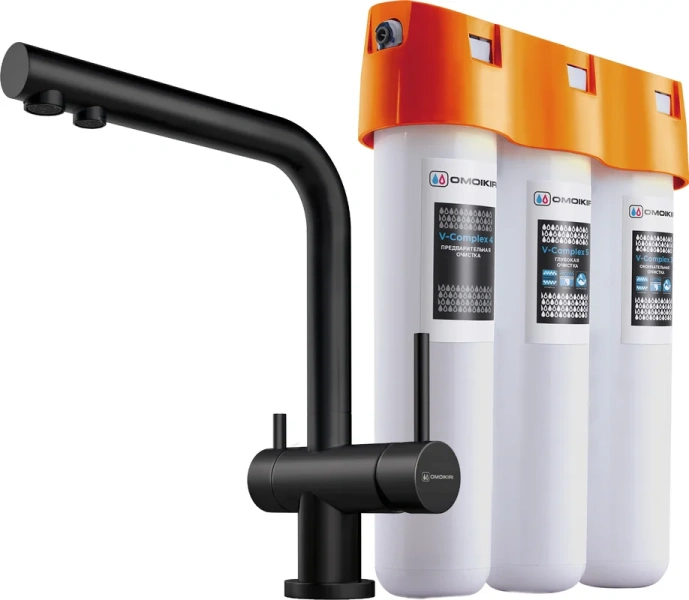 Смеситель для кухни Omoikiri Nagano-GB + Pure drop Lite графит 4284.8028 Hanex