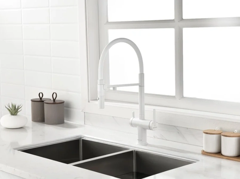 Смеситель для питьевой воды Paulmark Gravity белый матовый Gr213888-WH Hanex