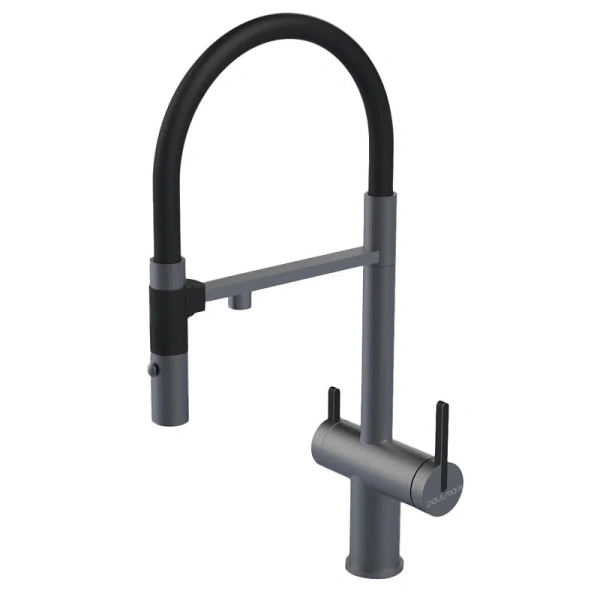 Смеситель для питьевой воды Paulmark Gravity вороненая сталь Gr213888-GM Hanex