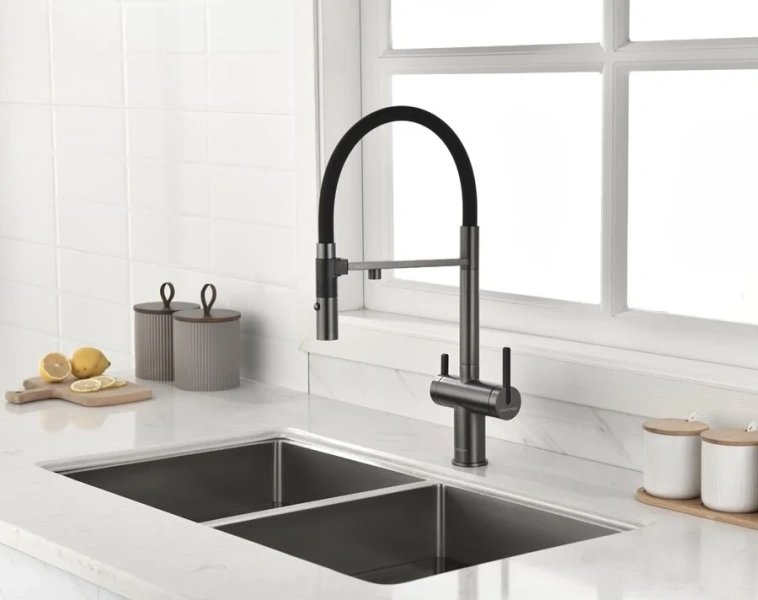 Смеситель для питьевой воды Paulmark Gravity вороненая сталь Gr213888-GM Hanex