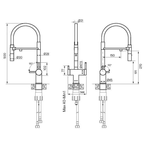 Смеситель для питьевой воды Paulmark Gravity светлое золото Gr213888-LG Hanex