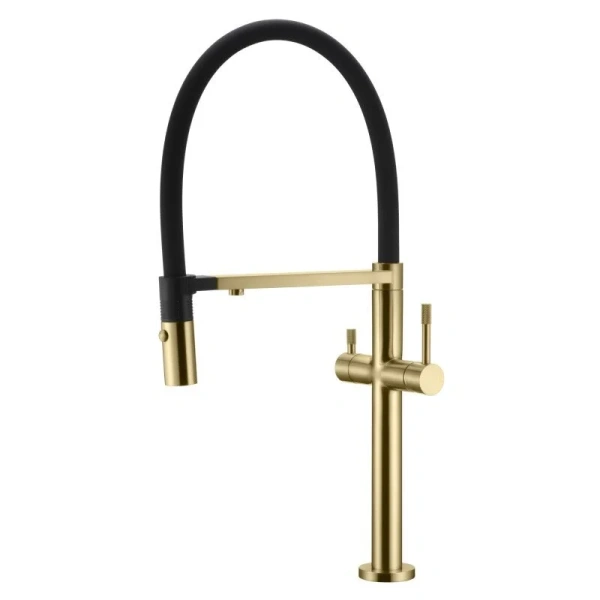 Смеситель для кухни Boheme Uno c краном для питьевой воды matt gold 115-MG Hanex