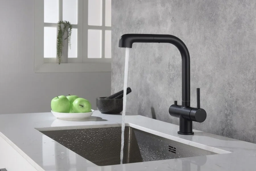 Смеситель для питьевой воды Timo Saona черный матовый 2346/03FL Hanex